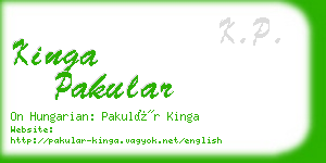 kinga pakular business card